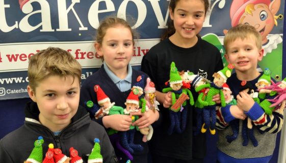We found them! Winners of the Caterham Valley For You Elf Trail, (left to right) Jake Connor, Mia Brown, Seren Cunningham and Arthur Hopkins
