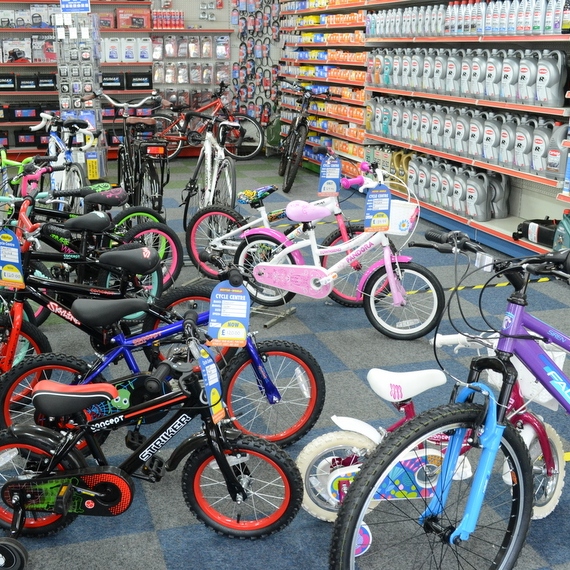 Children's bikes at Motor World in Caterham Valley, Surrey