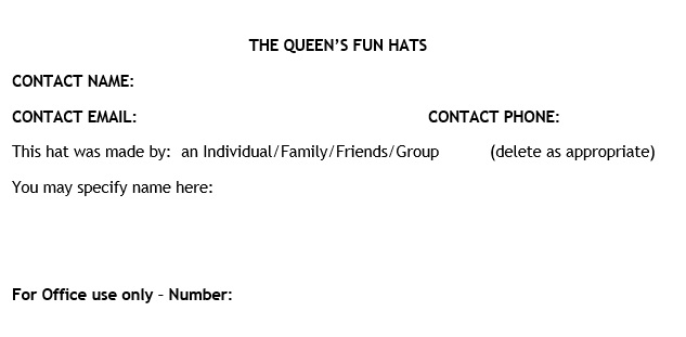 entry form for hat compeition