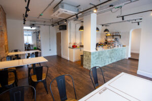 The interior of Brick Stop, Caterham Valley's LEGO cafe