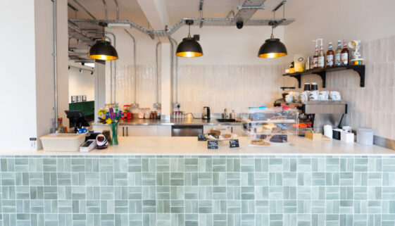 Interior of Caterham Valley's LEGO cafe, Brick Stop