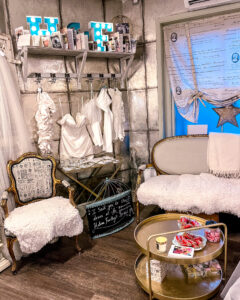 The interior of Helena Fortley, a bridal shop in Caterham Valley